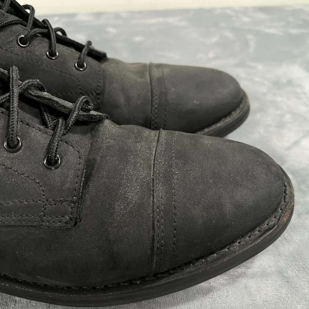 Thursday Captain Boots Mens Size 11 Black Matte Leather Lace Up Cap Toe Chukka